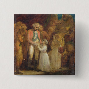 The Two Sons of Tipu Sahib, Sultan of Mysore, Bein 2 Inch Square Button