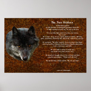 The TWO WOLVES CHEROKEE TALE Art Poster