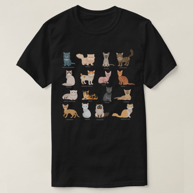 The Types of Cat Loaf 1 T-Shirt (Design Front)