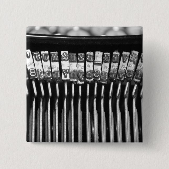 the typewriter 2 inch square button (Front)
