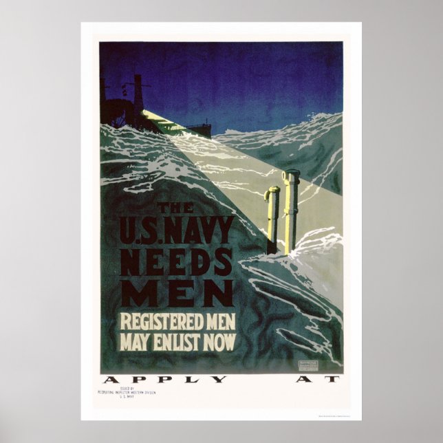 The U.S. Navy Needs Men (US02300) Poster (Front)