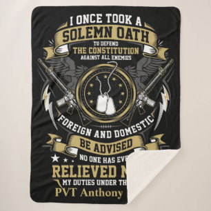 The U.S. Veteran Solemn Oath Sherpa Blanket