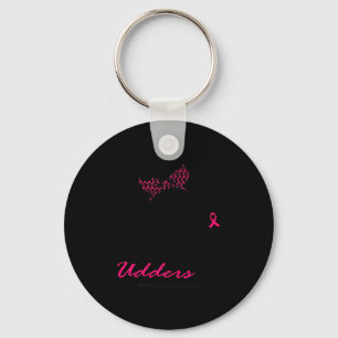 The Udders Breast Cancer Awareness Heifer Cow Lady Keychain