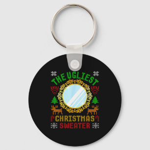 The Ugliest Ugly Christmas Sweater With Mirror Fun Keychain