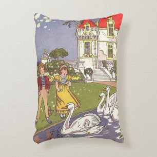 The Ugly Duckling, Vintage Fairy Tale by Hauman Accent Pillow