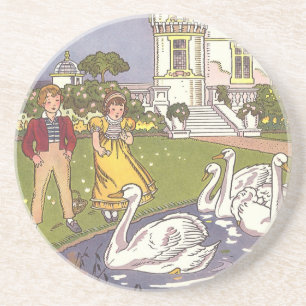 The Ugly Duckling, Vintage Fairy Tale by Hauman Coaster