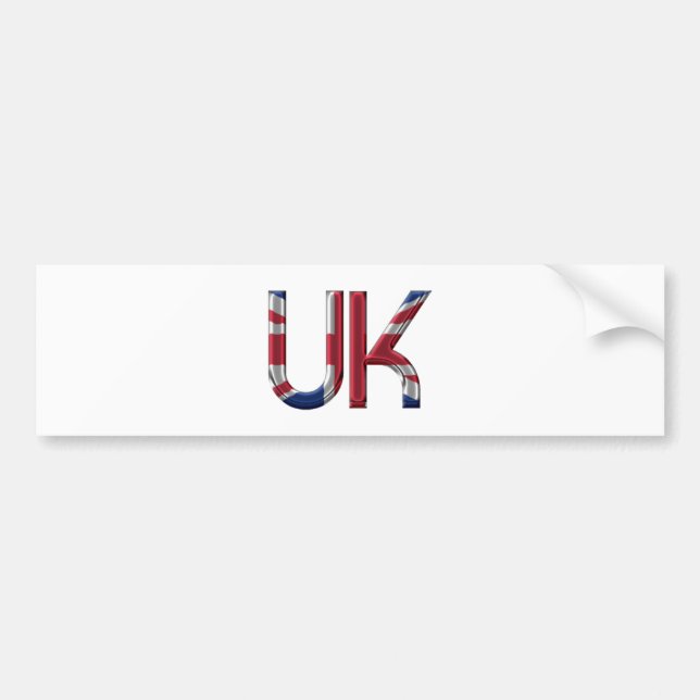 The UK Union Jack British Flag Typography Elegant Bumper Sticker (Front)