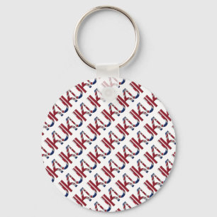 The UK Union Jack British Flag Typography Elegant Keychain