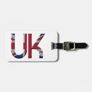 The UK Union Jack British Flag Typography Elegant Luggage Tag