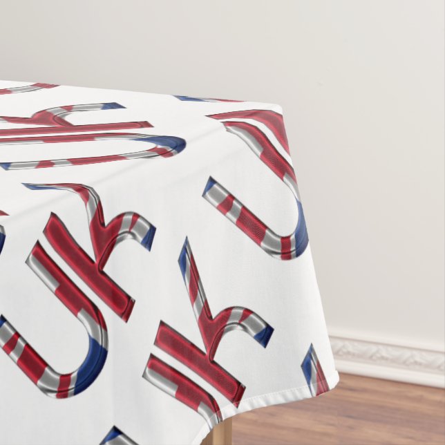 The UK Union Jack British Flag Typography Elegant Tablecloth (In Situ)