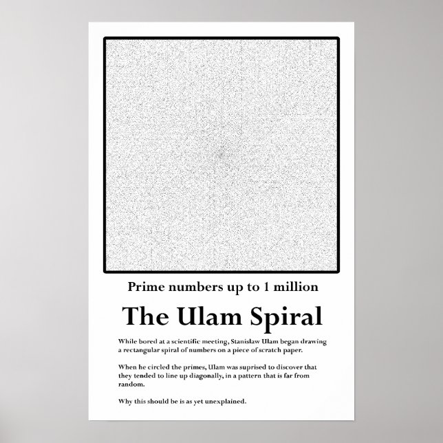 The Ulam Prime Number Spiral Poster (Front)