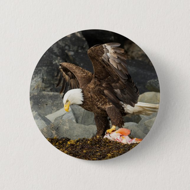 The Ultimate Bald Eagle 2 Inch Round Button (Front)