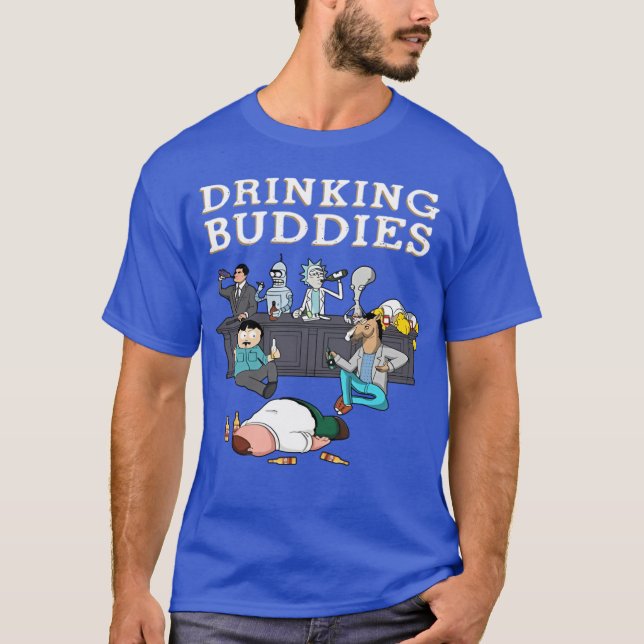 The Ultimate Cartoon Drinking Buddies T-Shirt (Front)
