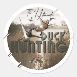 The ultimate duck hunting drawstring bag classic round sticker