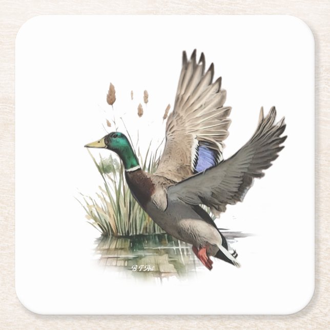 The ultimate duck hunting   square paper coaster (Front)