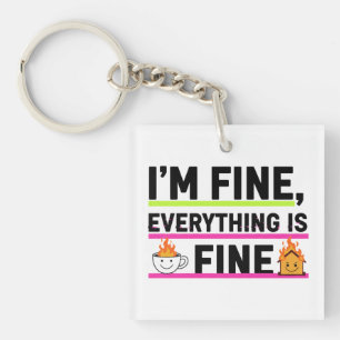 The Ultimate "I'm Fine" Men's Hoodies Keychain