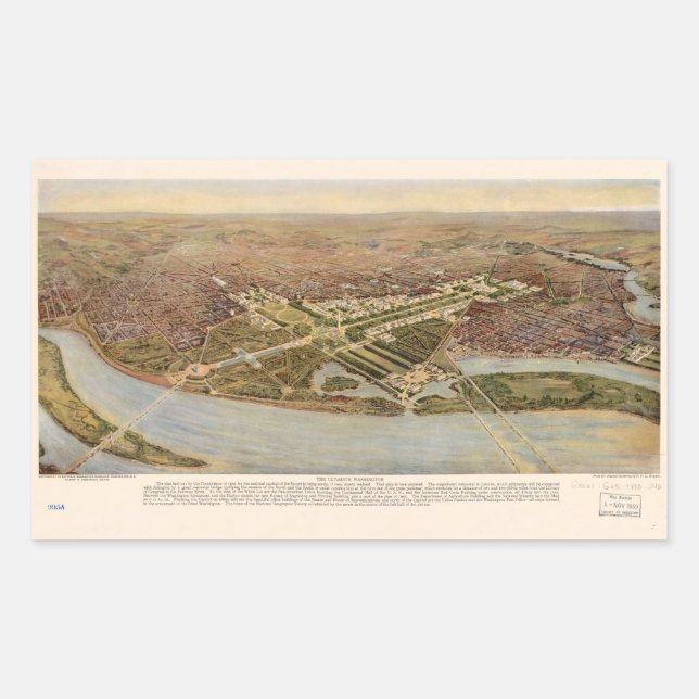 The Ultimate Washington D.C. Map (1915) Sticker (Front)