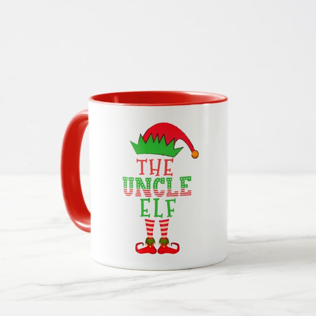 The Uncle Elf Christmas Family Matching Pajama Mug (Front Left)
