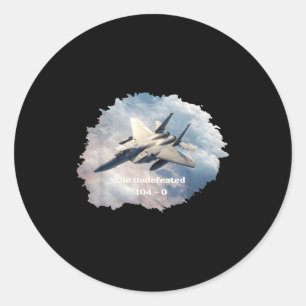 The Undefeated F-15, 104-0, V3 - Patriotic Series  Classic Round Sticker