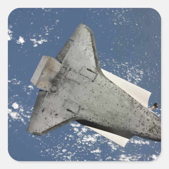 The underside of space shuttle Discovery 2 Square Sticker (Front)
