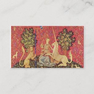 The Unicorn and Maiden Medieval Tapestry Image Business Card