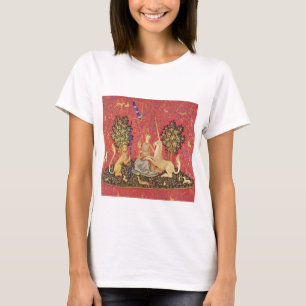 The Unicorn and Maiden Medieval Tapestry Image T-Shirt
