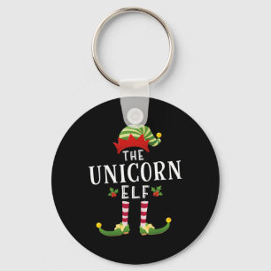 The Unicorn Elf Christmas Matching Pajama Keychain