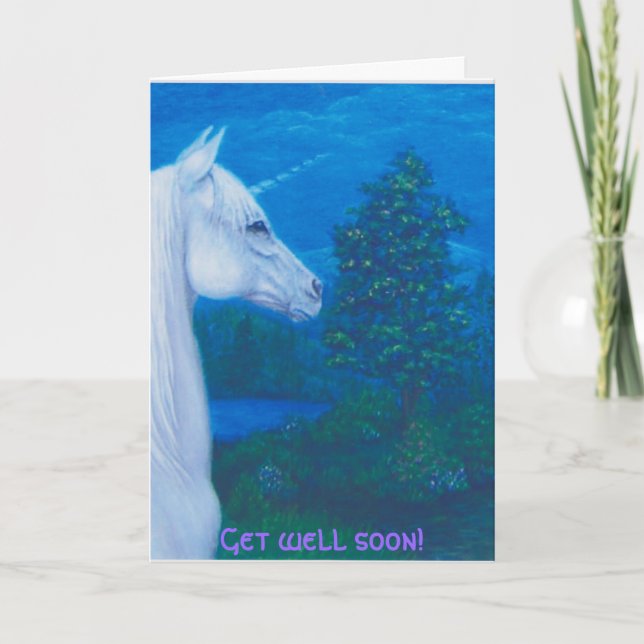 The unicorn "Get well" greeting card (Front)
