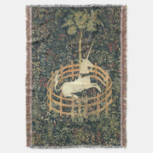 The Unicorn in Captivity (1495 - 1505) Medieval Throw Blanket