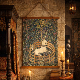 The Unicorn in Captivity 1505 print Medieval Hanging Tapestry