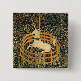The Unicorn in Captivity 2 Inch Square Button