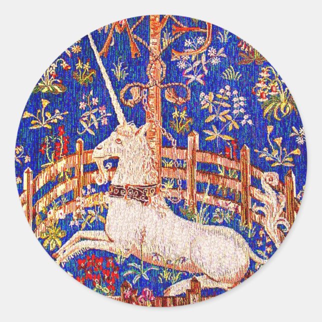 "The Unicorn in Captivity" Classic Round Sticker (Front)