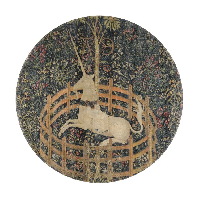 The Unicorn in Captivity, Medieval Tapestry  Cutting Board (Front)