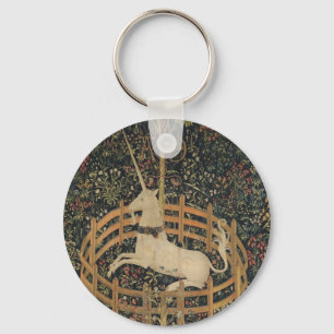 The Unicorn in Captivity, Medieval Tapestry Keychain