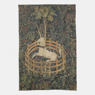 The Unicorn in Captivity, Medieval Tapestry Kitchen Towel
