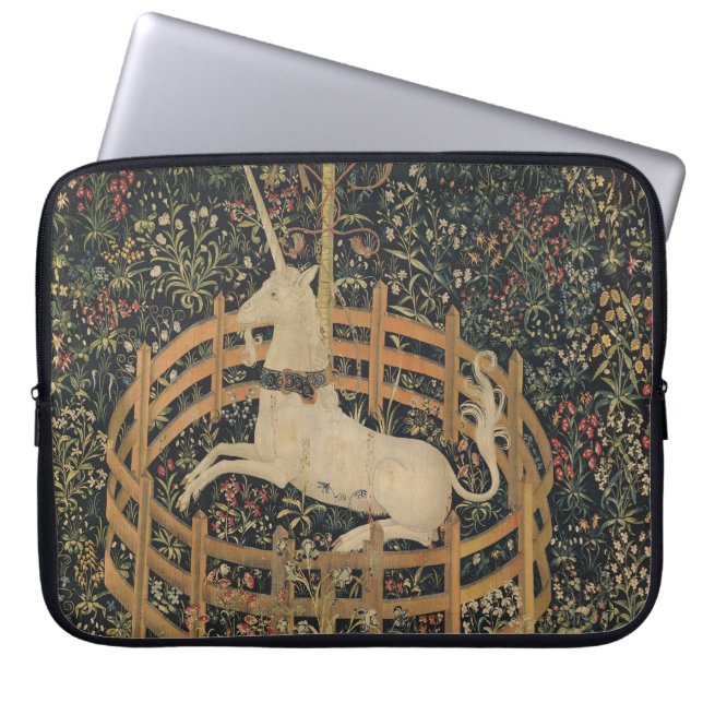 The Unicorn in Captivity, Medieval Tapestry  Laptop Sleeve (Front)