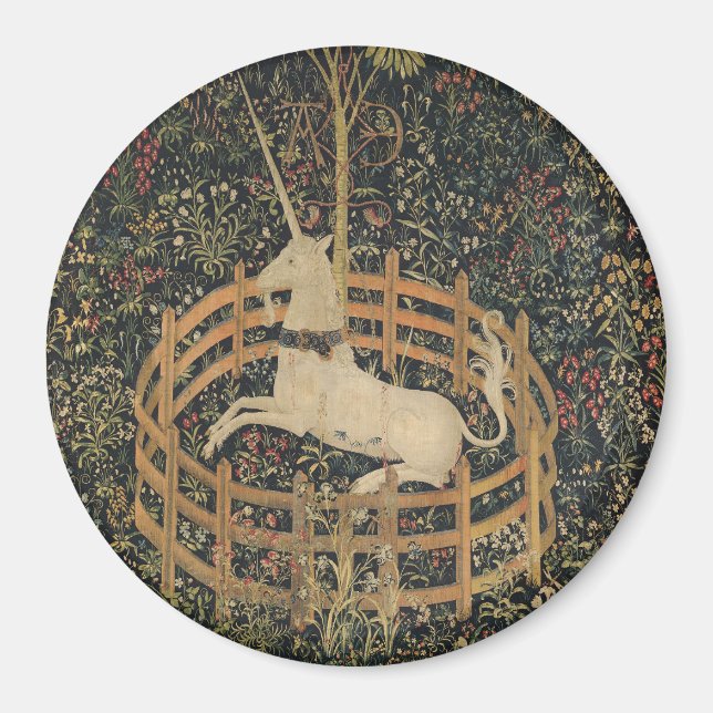 The Unicorn in Captivity, Medieval Tapestry  Magnet (Front)