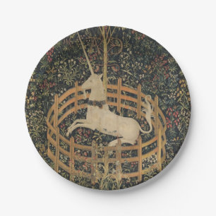 The Unicorn in Captivity, Medieval Tapestry Paper Plate