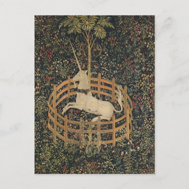 The Unicorn in Captivity, Medieval Tapestry  Postcard (Front)