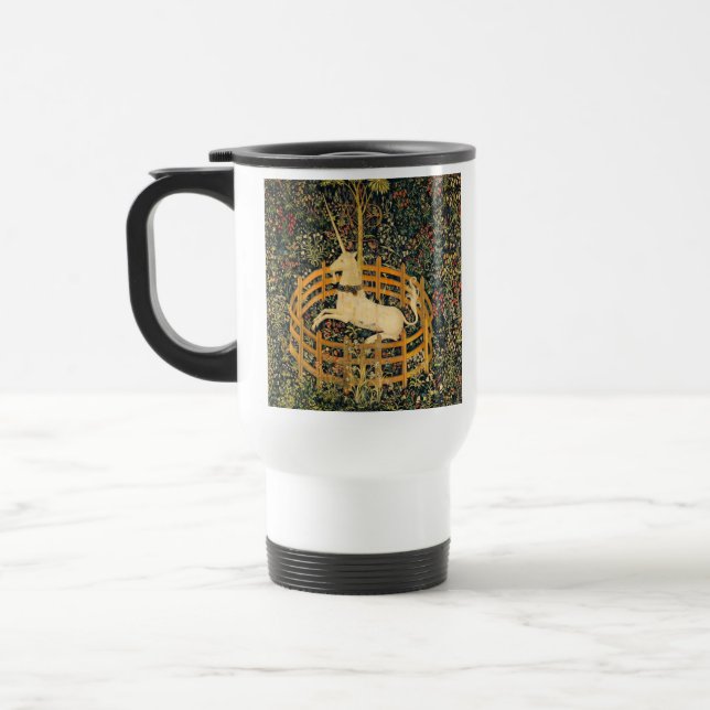 The Unicorn in Captivity Travel Mug (Left)
