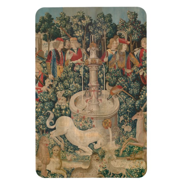 The Unicorn is Found, Medieval Tapestry Magnet (Vertical)
