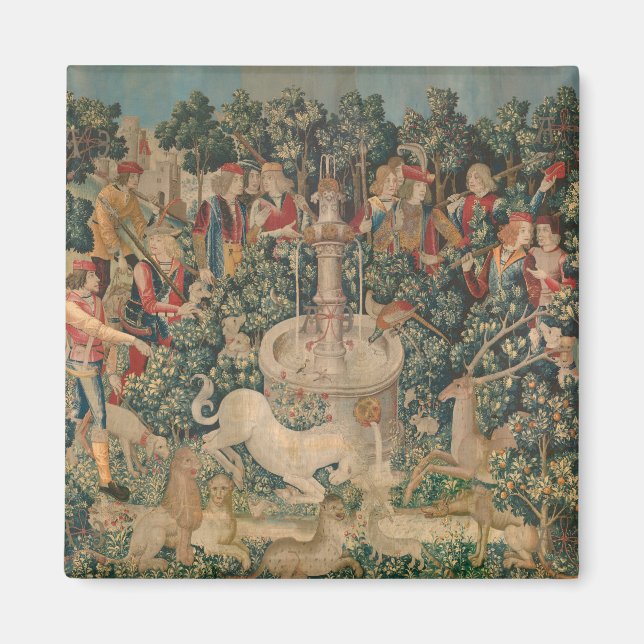 The Unicorn is Found, Medieval Tapestry Magnet (Front)