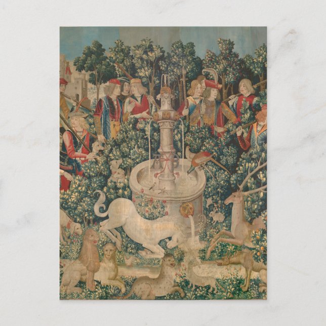 The Unicorn is Found, Medieval Tapestry Postcard (Front)