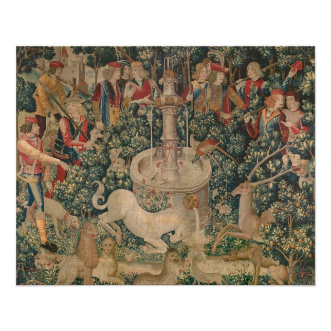The Unicorn is Found, Medieval Tapestry Poster (Front)