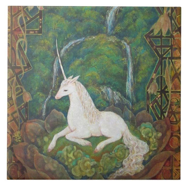 The Unicorn's Secret Garden Tile (Front)