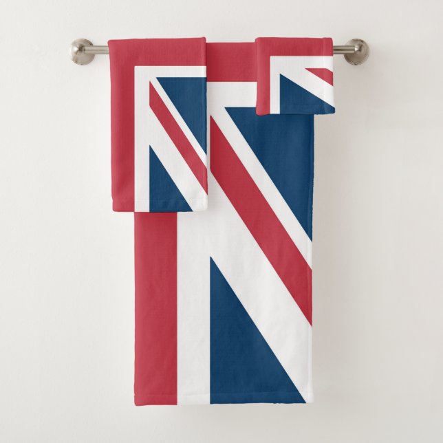 The Union Jack British Flag Bath Towel Set (Insitu)