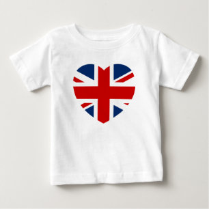 The Union Jack Flag Heart shape Baby T-Shirt