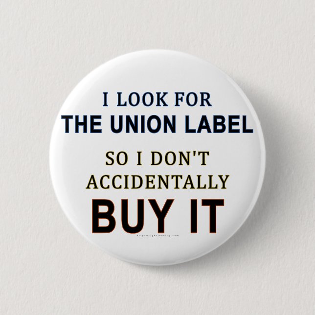 The Union Label 2 Inch Round Button (Front)