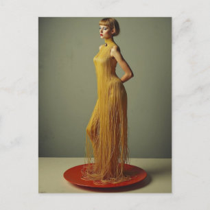 The unique spaghetti Dress Postcard