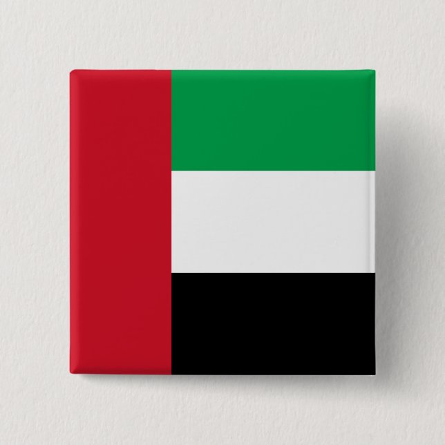 The United Arab Emirates Flag 2 Inch Square Button (Front)